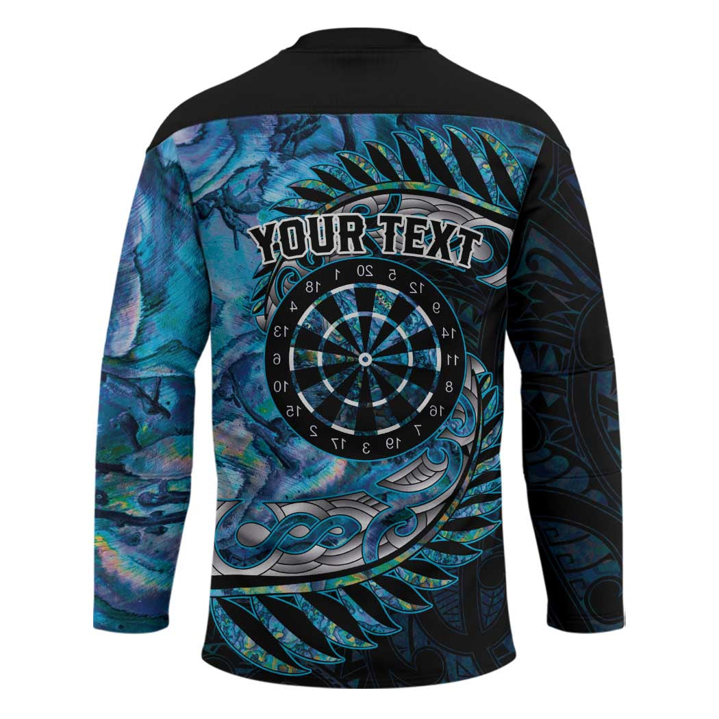 New Zealand Darts Personalised Hockey Jersey Aotearoa Silver Fern Blue Papua Shell Spirit - Aussie Hoodie