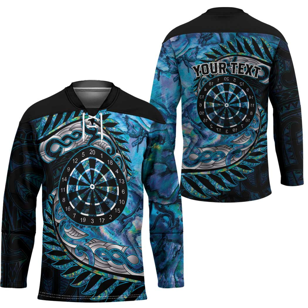 New Zealand Darts Personalised Hockey Jersey Aotearoa Silver Fern Blue Papua Shell Spirit - Aussie Hoodie