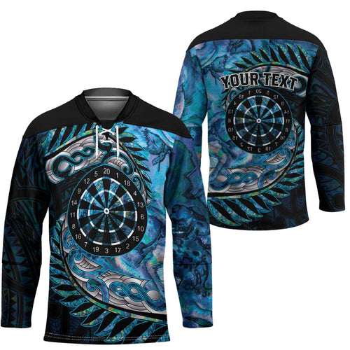 New Zealand Darts Personalised Hockey Jersey Aotearoa Silver Fern Blue Papua Shell Spirit - Aussie Hoodie