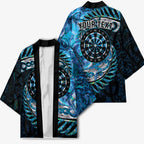 New Zealand Darts Personalised Kimono Aotearoa Silver Fern Blue Papua Shell Spirit - Aussie Hoodie