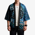 New Zealand Darts Personalised Kimono Aotearoa Silver Fern Blue Papua Shell Spirit - Aussie Hoodie