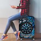 New Zealand Darts Personalised Luggage Cover Aotearoa Silver Fern Blue Papua Shell Spirit
