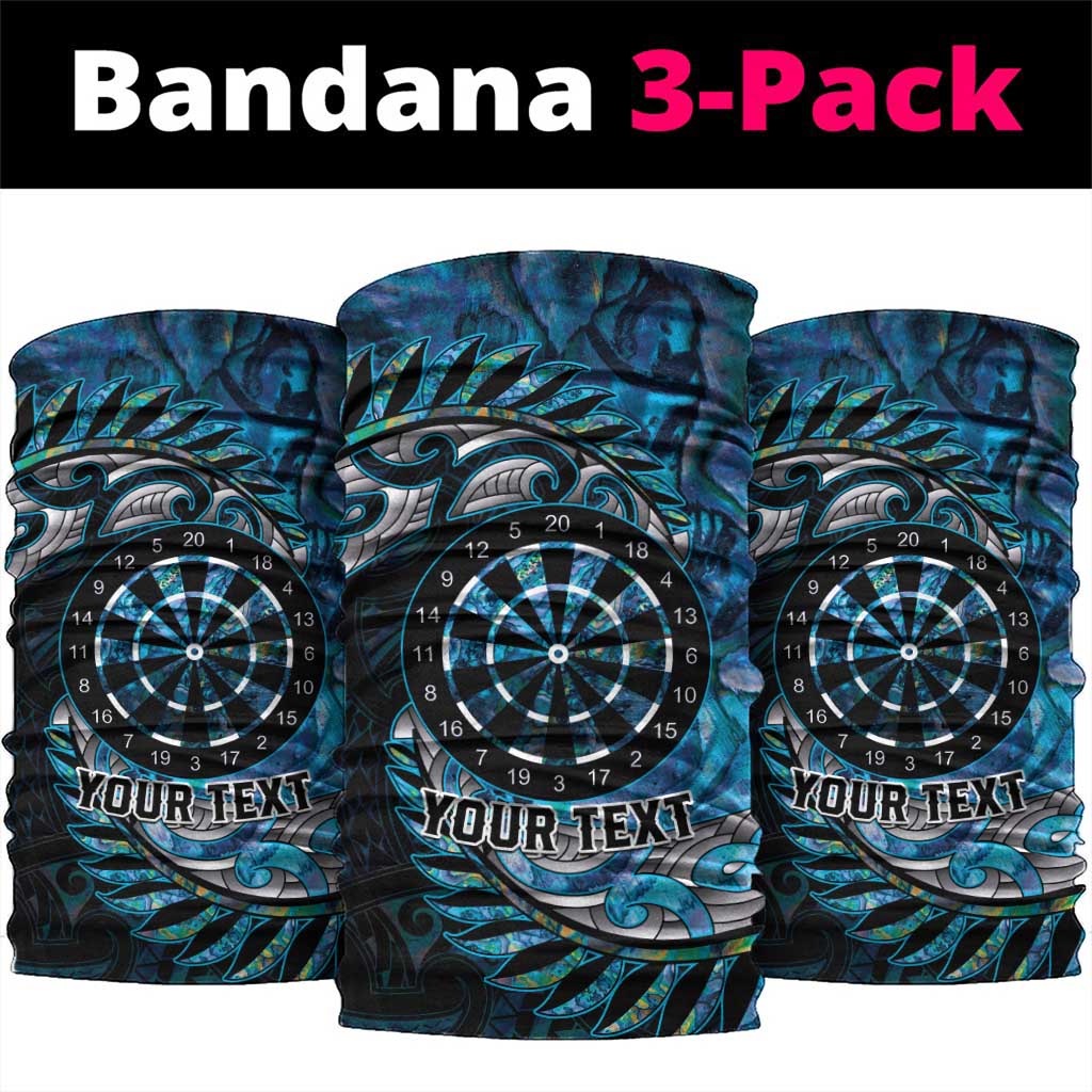 New Zealand Darts Personalised Neck Gaiter Aotearoa Silver Fern Blue Papua Shell Spirit - Aussie Hoodie