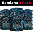 New Zealand Darts Personalised Neck Gaiter Aotearoa Silver Fern Blue Papua Shell Spirit - Aussie Hoodie