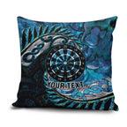 New Zealand Darts Personalised Pillow Cover Aotearoa Silver Fern Blue Papua Shell Spirit - Aussie Hoodie