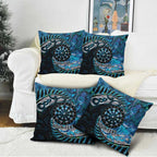 New Zealand Darts Personalised Pillow Cover Aotearoa Silver Fern Blue Papua Shell Spirit - Aussie Hoodie