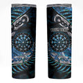 New Zealand Darts Personalised Skinny Tumbler Aotearoa Silver Fern Blue Papua Shell Spirit