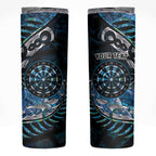 New Zealand Darts Personalised Skinny Tumbler Aotearoa Silver Fern Blue Papua Shell Spirit