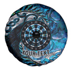 New Zealand Darts Personalised Spare Tire Cover Aotearoa Silver Fern Blue Papua Shell Spirit