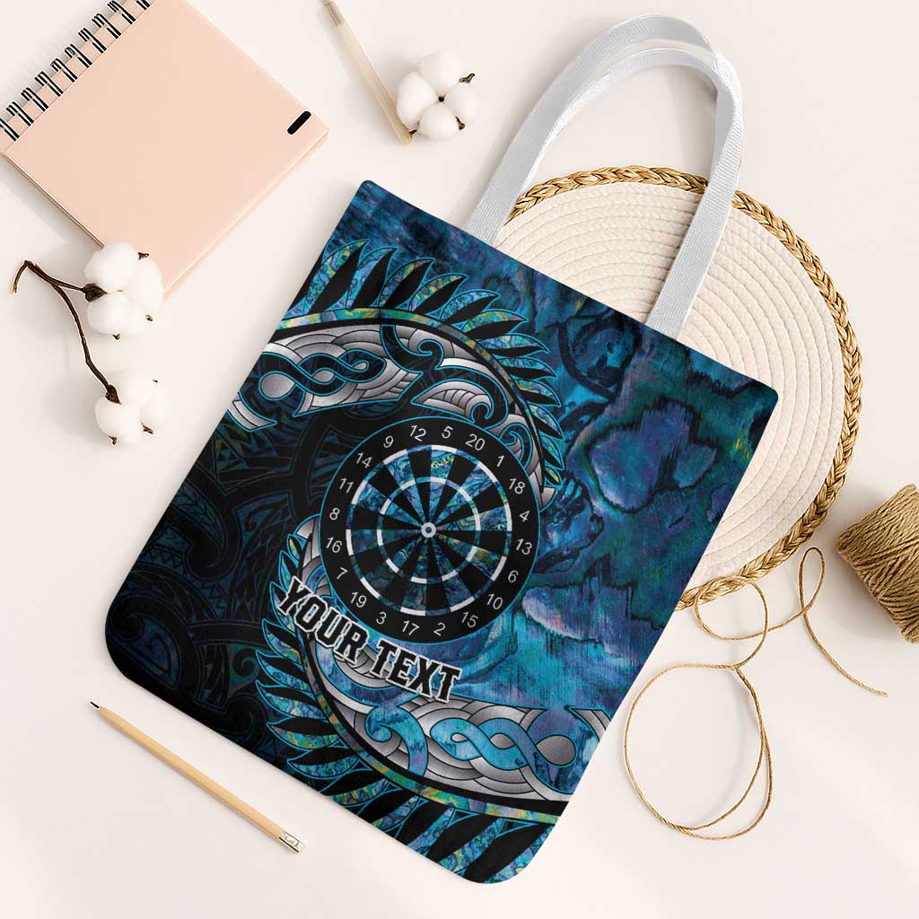 New Zealand Darts Personalised Tote Bag Aotearoa Silver Fern Blue Papua Shell Spirit - Aussie Hoodie