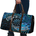 New Zealand Darts Personalised Travel Bag Aotearoa Silver Fern Blue Papua Shell Spirit - Aussie Hoodie