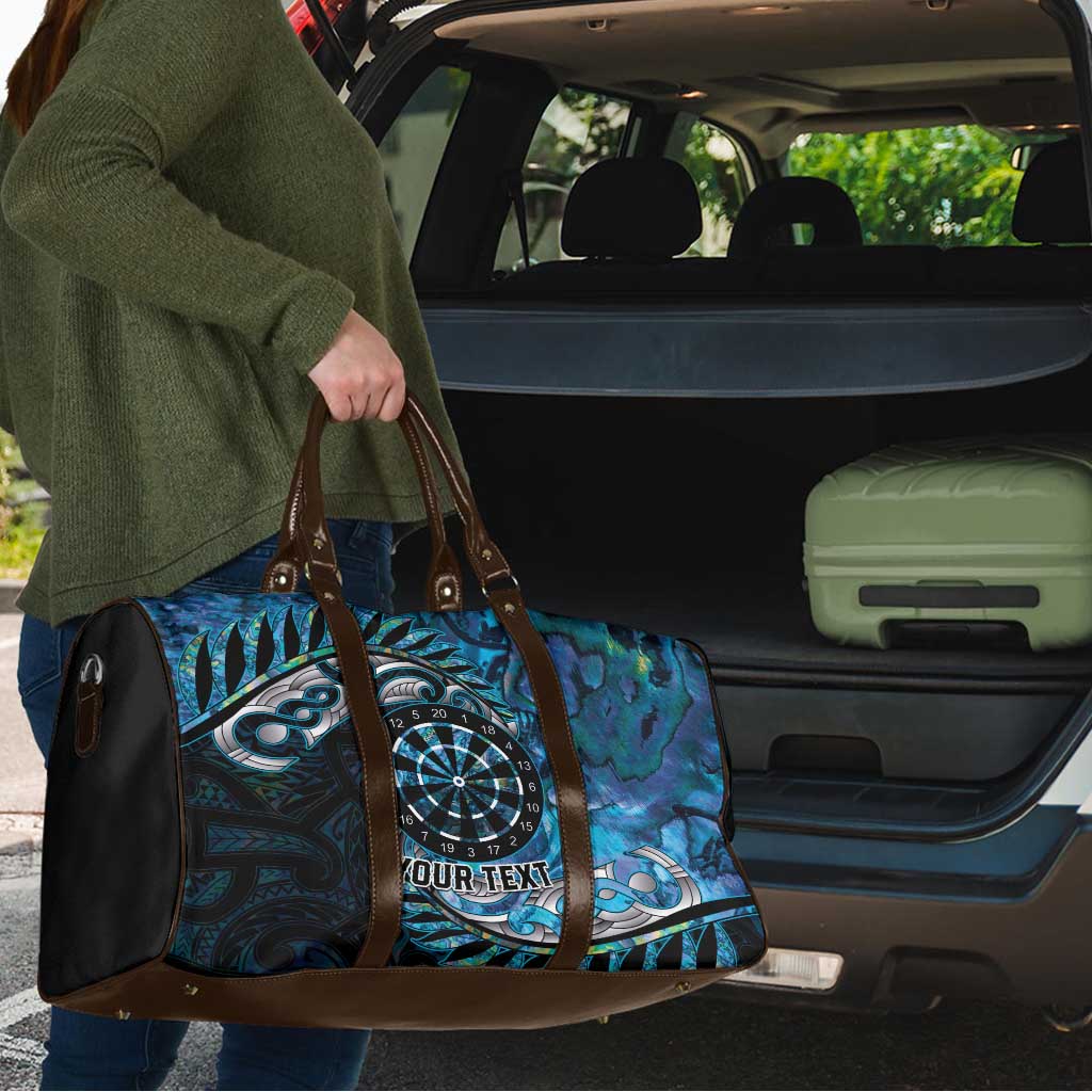 New Zealand Darts Personalised Travel Bag Aotearoa Silver Fern Blue Papua Shell Spirit - Aussie Hoodie