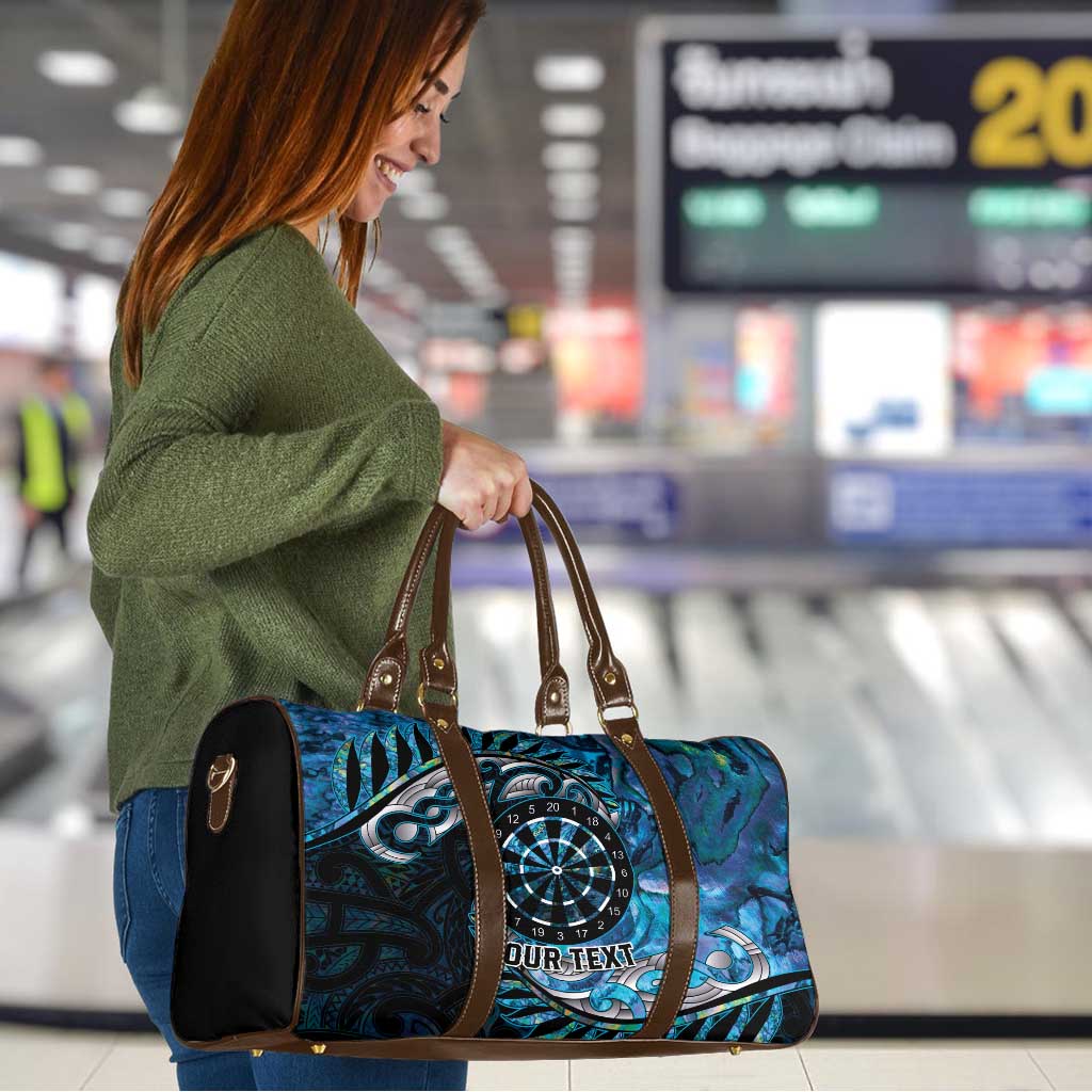 New Zealand Darts Personalised Travel Bag Aotearoa Silver Fern Blue Papua Shell Spirit - Aussie Hoodie