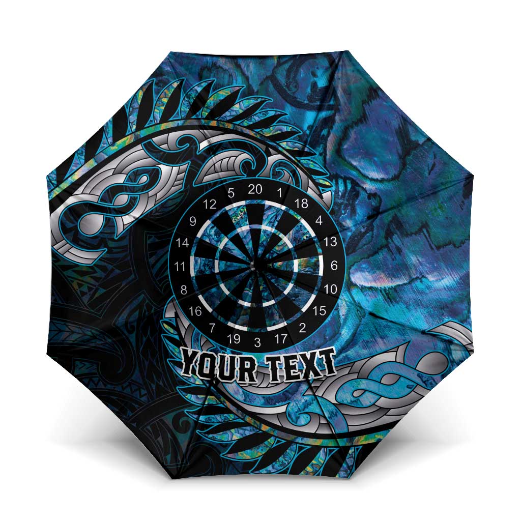 New Zealand Darts Personalised Umbrella Aotearoa Silver Fern Blue Papua Shell Spirit - Aussie Hoodie