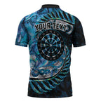 New Zealand Darts Personalised Zipper Polo Shirt Aotearoa Silver Fern Blue Papua Shell Spirit - Aussie Hoodie