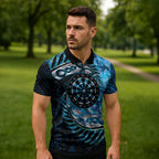 New Zealand Darts Personalised Zipper Polo Shirt Aotearoa Silver Fern Blue Papua Shell Spirit - Aussie Hoodie