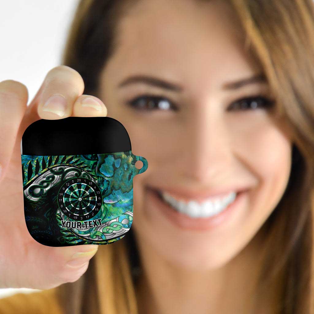 New Zealand Darts Personalised AirPods Case Aotearoa Silver Fern Green Papua Shell Spirit - Aussie Hoodie