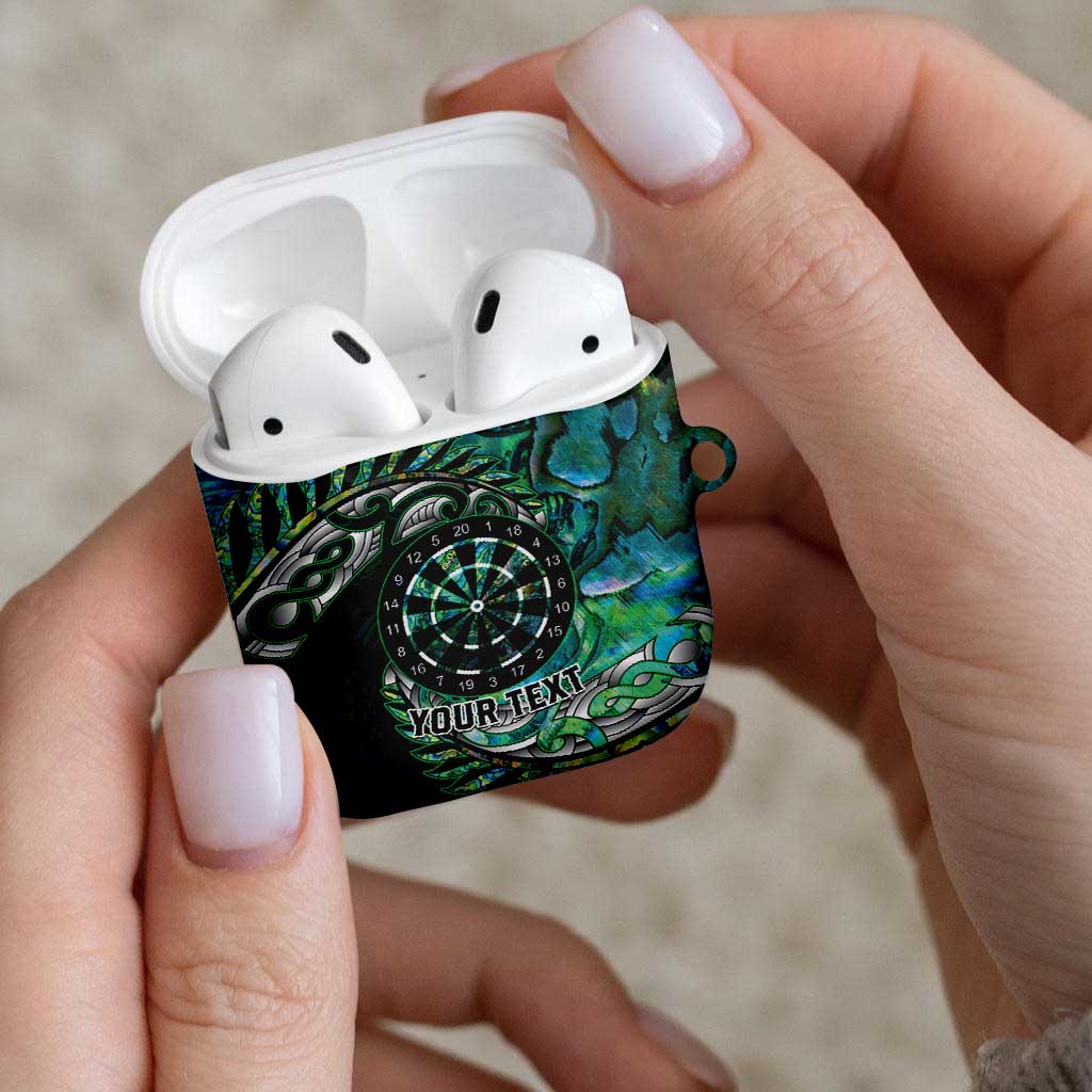 New Zealand Darts Personalised AirPods Case Aotearoa Silver Fern Green Papua Shell Spirit - Aussie Hoodie