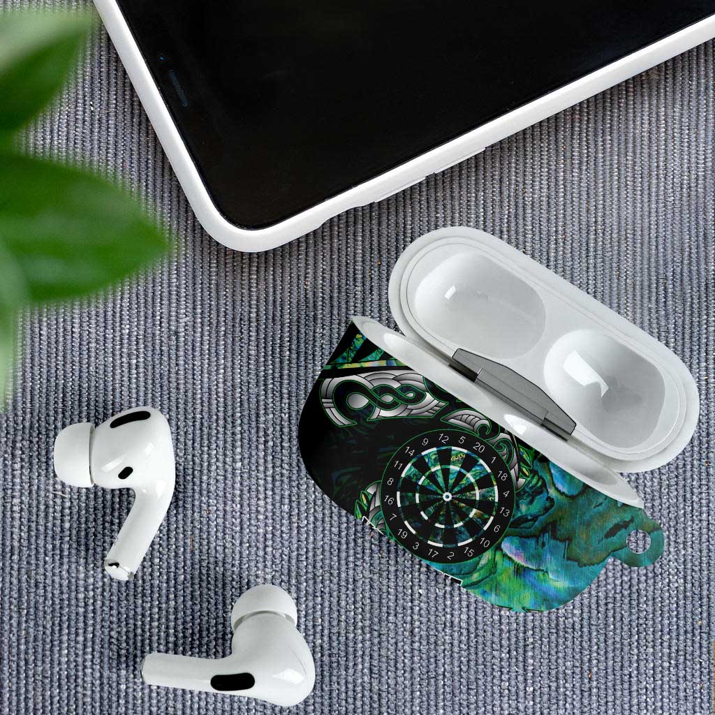 New Zealand Darts Personalised AirPods Case Aotearoa Silver Fern Green Papua Shell Spirit - Aussie Hoodie