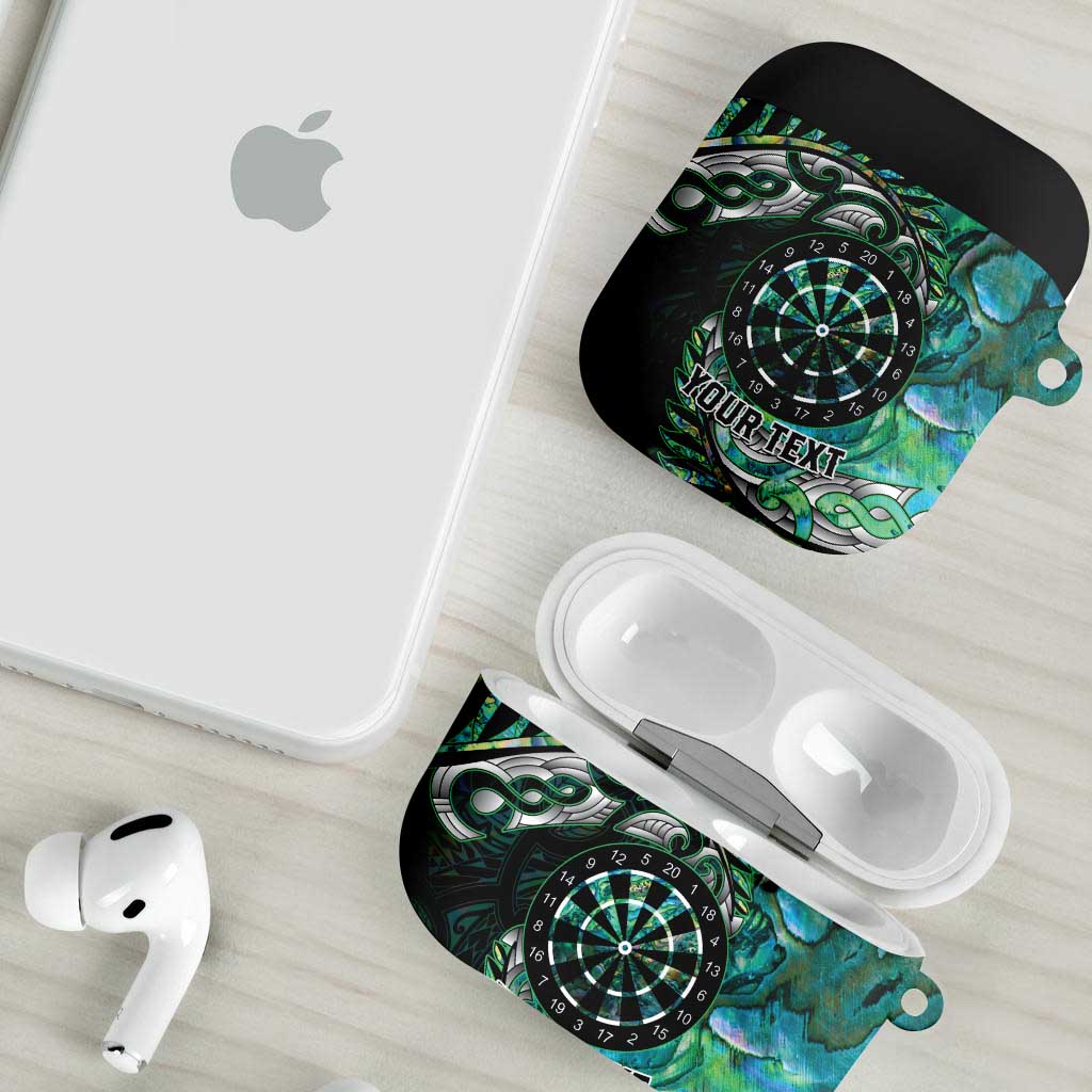 New Zealand Darts Personalised AirPods Case Aotearoa Silver Fern Green Papua Shell Spirit - Aussie Hoodie
