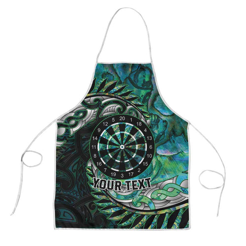 New Zealand Darts Personalised Apron Aotearoa Silver Fern Green Papua Shell Spirit - Aussie Hoodie