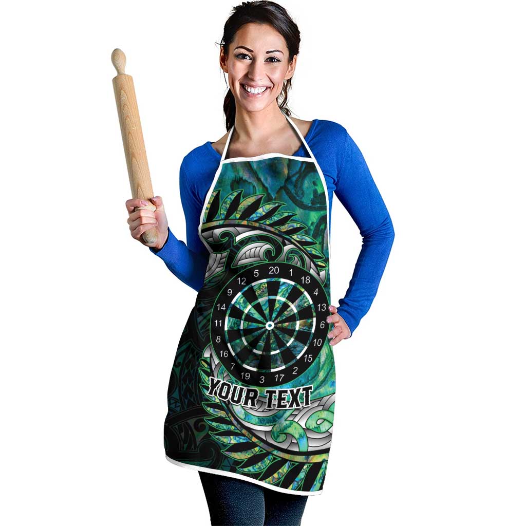 New Zealand Darts Personalised Apron Aotearoa Silver Fern Green Papua Shell Spirit - Aussie Hoodie