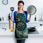 New Zealand Darts Personalised Apron Aotearoa Silver Fern Green Papua Shell Spirit - Aussie Hoodie