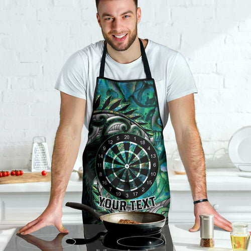 New Zealand Darts Personalised Apron Aotearoa Silver Fern Green Papua Shell Spirit - Aussie Hoodie