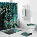 New Zealand Darts Personalised Bathroom Set Aotearoa Silver Fern Green Papua Shell Spirit - Aussie Hoodie