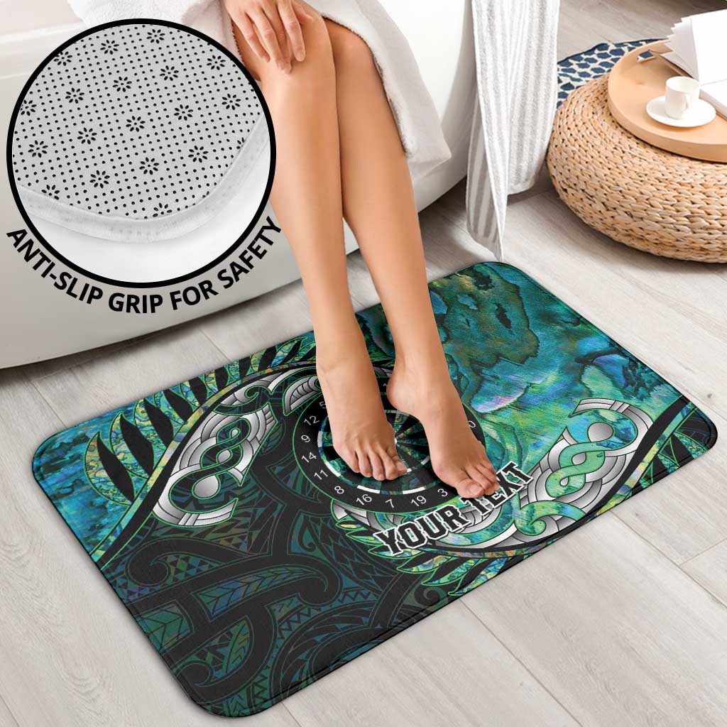 New Zealand Darts Personalised Bathroom Set Aotearoa Silver Fern Green Papua Shell Spirit - Aussie Hoodie