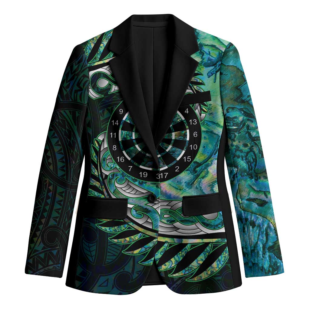 New Zealand Darts Personalised Blazer Aotearoa Silver Fern Green Papua Shell Spirit - Aussie Hoodie