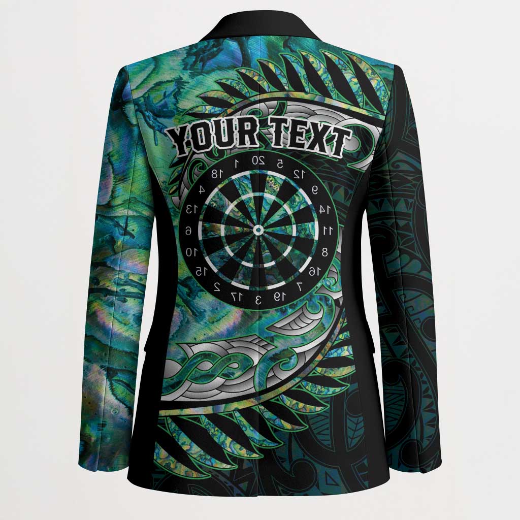 New Zealand Darts Personalised Blazer Aotearoa Silver Fern Green Papua Shell Spirit - Aussie Hoodie