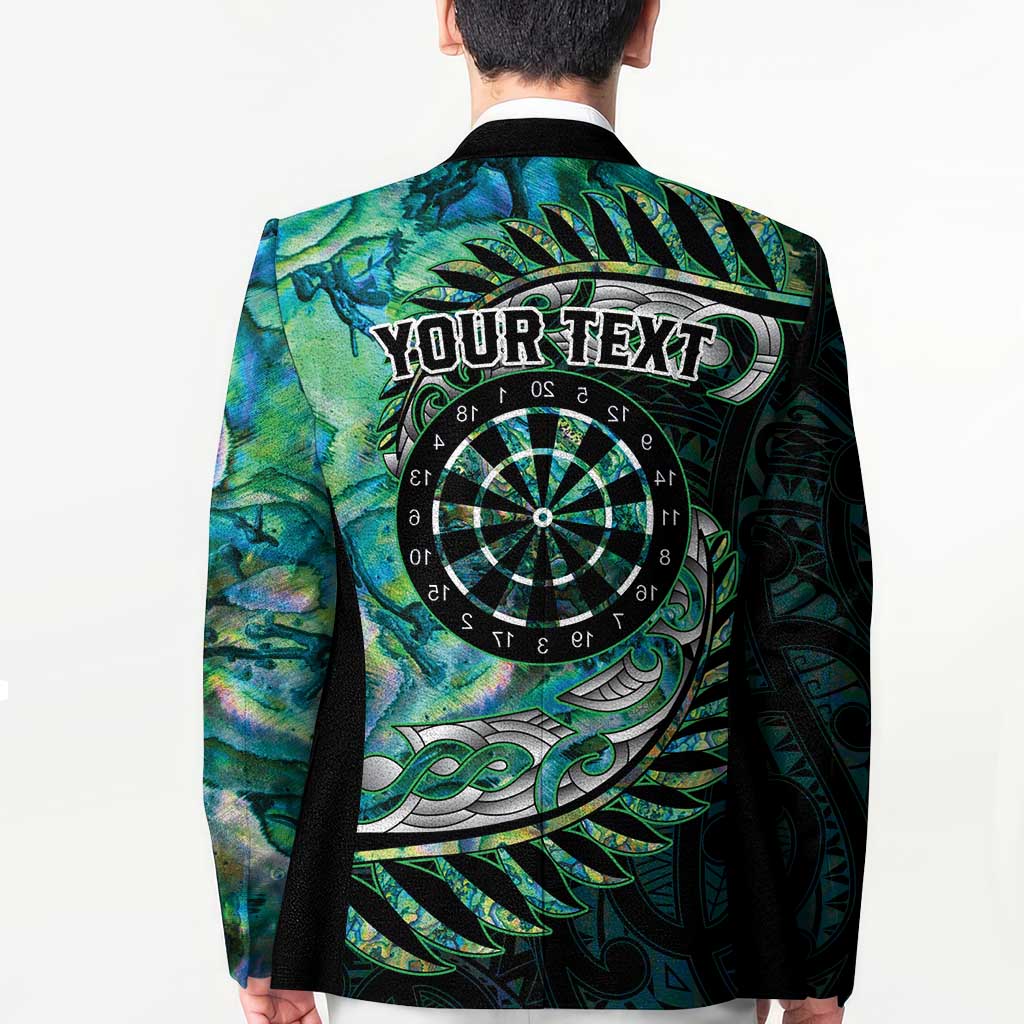 New Zealand Darts Personalised Blazer Aotearoa Silver Fern Green Papua Shell Spirit - Aussie Hoodie