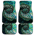 New Zealand Darts Personalised Car Mats Aotearoa Silver Fern Green Papua Shell Spirit