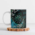 New Zealand Darts Personalised Ceramic Mug Aotearoa Silver Fern Green Papua Shell Spirit - Aussie Hoodie