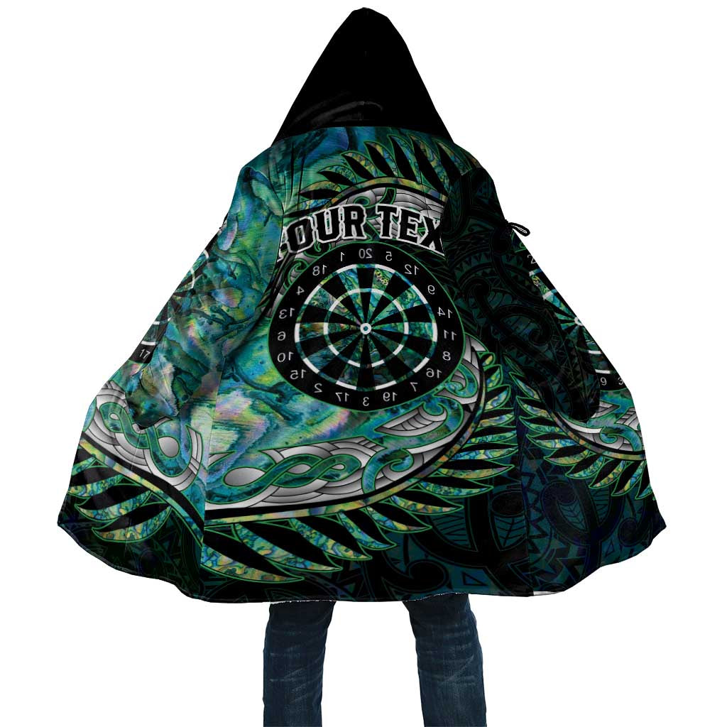 New Zealand Darts Personalised Cloak Aotearoa Silver Fern Green Papua Shell Spirit - Aussie Hoodie