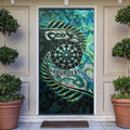 New Zealand Darts Personalised Door Cover Aotearoa Silver Fern Green Papua Shell Spirit - Aussie Hoodie