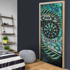 New Zealand Darts Personalised Door Cover Aotearoa Silver Fern Green Papua Shell Spirit - Aussie Hoodie