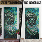 New Zealand Darts Personalised Door Cover Aotearoa Silver Fern Green Papua Shell Spirit - Aussie Hoodie