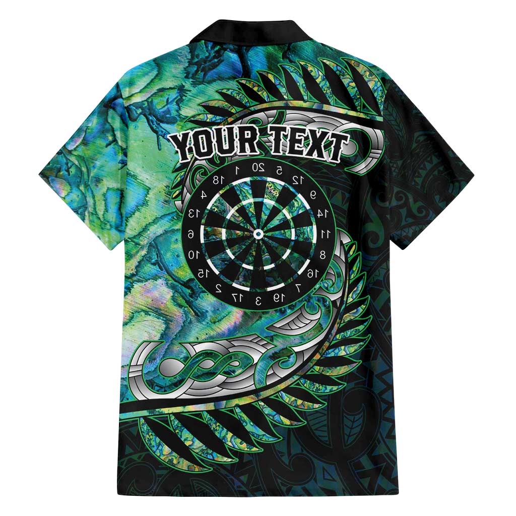 New Zealand Darts Personalised Family Matching Long Sleeve Bodycon Dress and Hawaiian Shirt Aotearoa Silver Fern Green Papua Shell Spirit