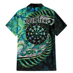 New Zealand Darts Personalised Family Matching Mermaid Dress and Hawaiian Shirt Aotearoa Silver Fern Green Papua Shell Spirit