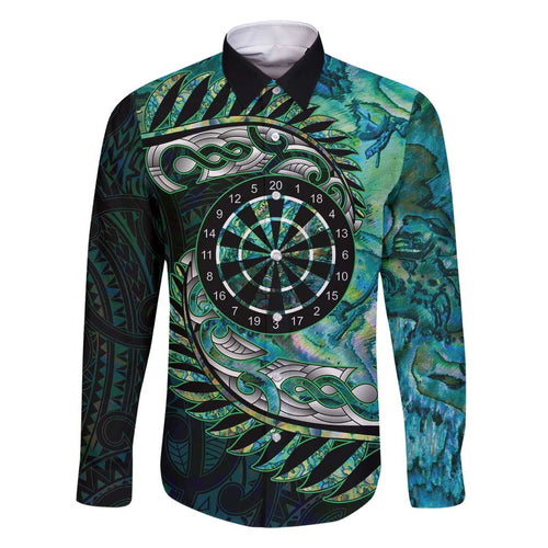 New Zealand Darts Personalised Family Matching Off Shoulder Short Dress and Hawaiian Shirt Aotearoa Silver Fern Green Papua Shell Spirit
