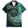 New Zealand Darts Personalised Family Matching Summer Maxi Dress and Hawaiian Shirt Aotearoa Silver Fern Green Papua Shell Spirit