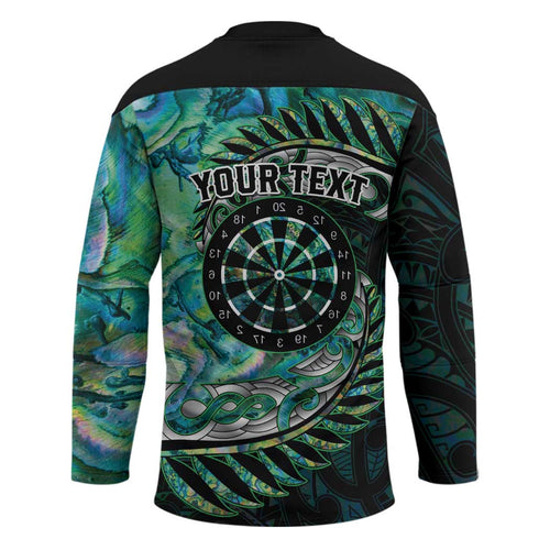New Zealand Darts Personalised Hockey Jersey Aotearoa Silver Fern Green Papua Shell Spirit - Aussie Hoodie