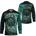 New Zealand Darts Personalised Hockey Jersey Aotearoa Silver Fern Green Papua Shell Spirit - Aussie Hoodie