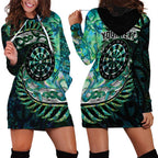 New Zealand Darts Personalised Hoodie Dress Aotearoa Silver Fern Green Papua Shell Spirit