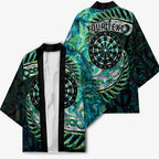 New Zealand Darts Personalised Kimono Aotearoa Silver Fern Green Papua Shell Spirit - Aussie Hoodie