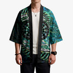 New Zealand Darts Personalised Kimono Aotearoa Silver Fern Green Papua Shell Spirit - Aussie Hoodie