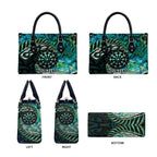 New Zealand Darts Personalised Leather Bag Aotearoa Silver Fern Green Papua Shell Spirit - Aussie Hoodie