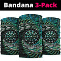 New Zealand Darts Personalised Neck Gaiter Aotearoa Silver Fern Green Papua Shell Spirit - Aussie Hoodie